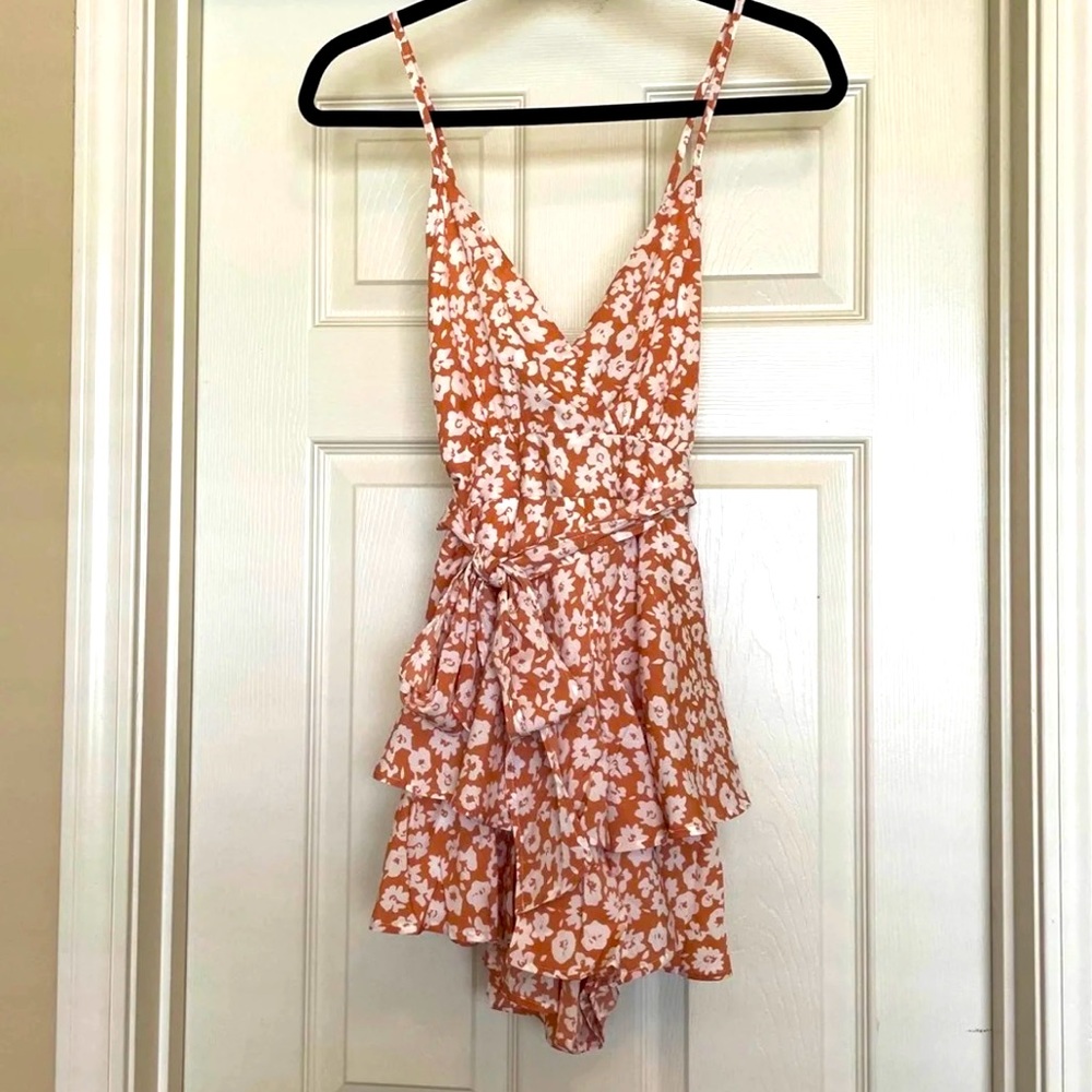 Pink Lily Boutique Coral Romper